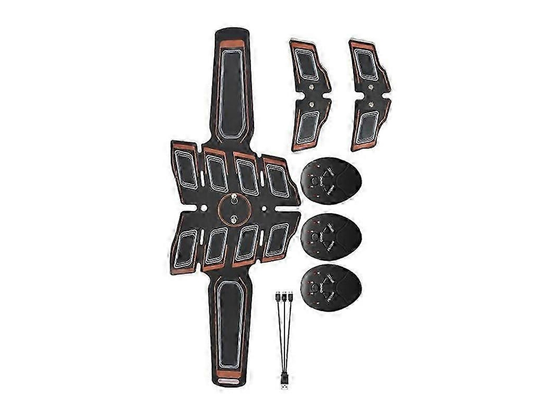 Juego de 7 piezas de masajeador portátil recargable para entrenamiento de músculos abdominales, cinturón de ejercicio electrónico, tonificación abdominal GOKOCO