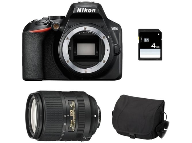 Kit Cámara Réflex NIKON D3500 + 18-300 f/3.5-6.3 VR + SD 4Go + SAC