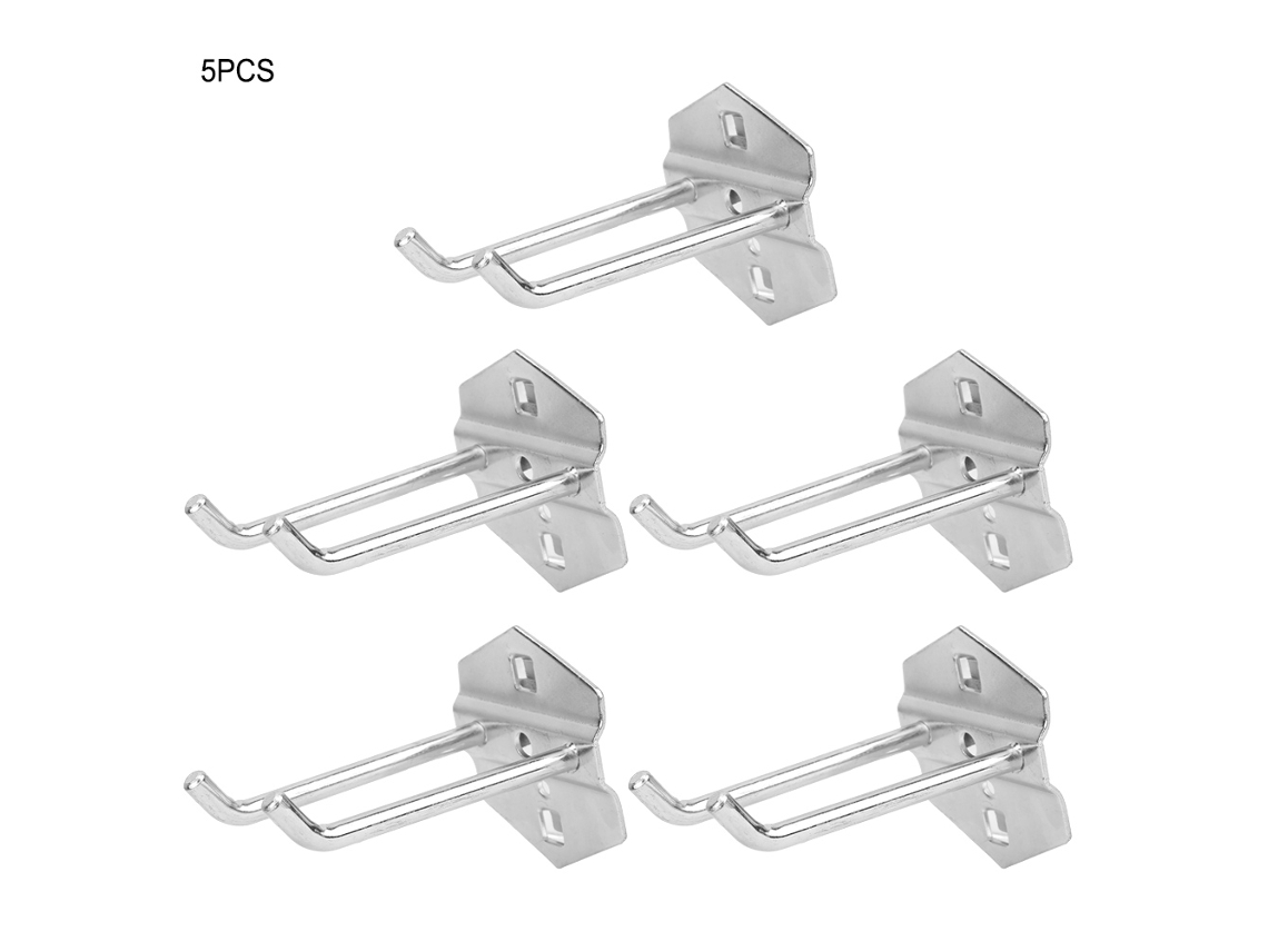 Juego De 5 Estantes De Almacenamiento De Herramientas Para Montaje En Pared Con Ganchos Para Garaje (75x6 Mm)