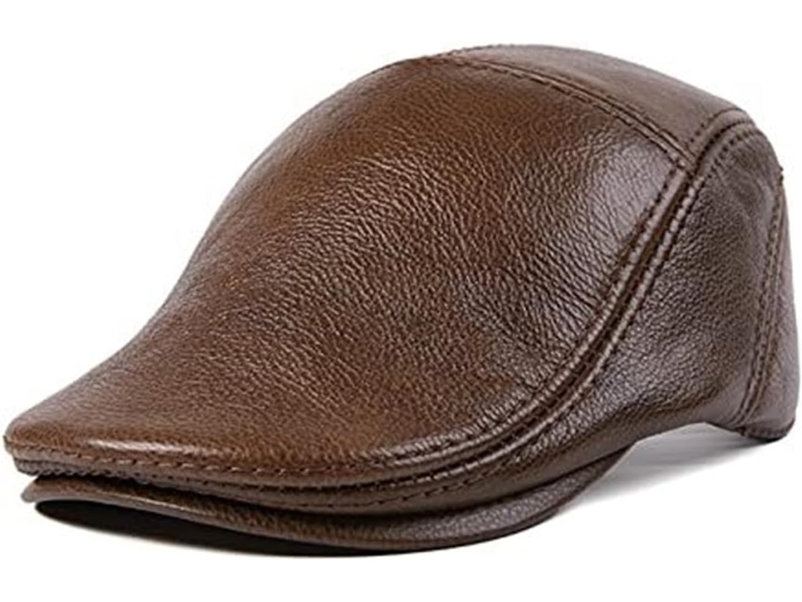 Casquette De Baseball Réglable En Cuir – Plate Sports D'extérieur, Chapeau Soleil (marron, 56-59