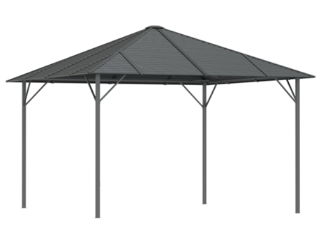 vidaXL Cenador con techo gris antracita 3x3 m