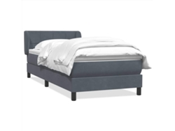 Maison Exclusive - Cama Box Spring Con Colchón Terciopelo Gris Oscuro 80x220 Cm