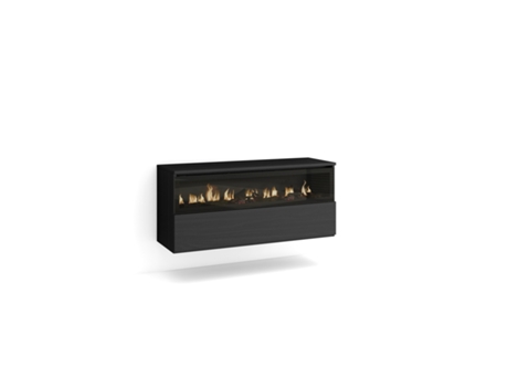 Chimenea eléctrica LED 102x45x35cm 1 Hueco 1 Puerta Colgado Suspendido Negro