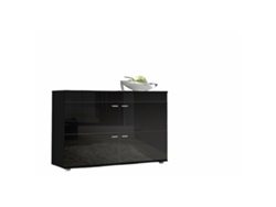 Aparador CAMA MEBLE KLOGOII CZ/CZ Negro Plateado Laminado Plástico Madera MDF