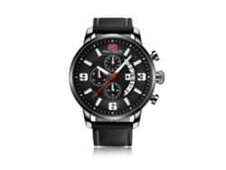 Relógio De Pulso Masculino De Quartzo Com Pulseira De Couro Pu Simples Dial Redondo Branco