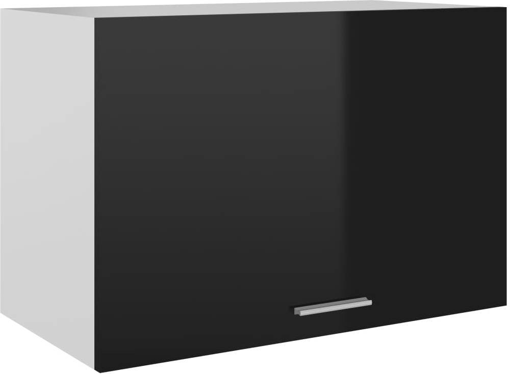 Armario Colgante De cocina vidaxl aglomerado negro brillo 80x31x40 cm pared handing cabinet with flipup door 802519 60 31 40