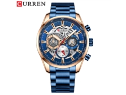 (azul) Reloj De Negocios Para Hombre Con Correa De Acero — Cuarzo, Indicador De Fecha, Multifunción De 6 Agujas, Luminoso