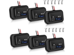 6 Tomas Usb De 12 V/24 V Para Autocaravana (doble Pd3 0 Tipo Dc) Y Carga