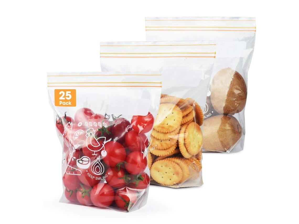2026-34068-bolsas Hermeticas Alimentarias Congelador Ziploc Repsellables 25 Paquetes Tamaño Mediano