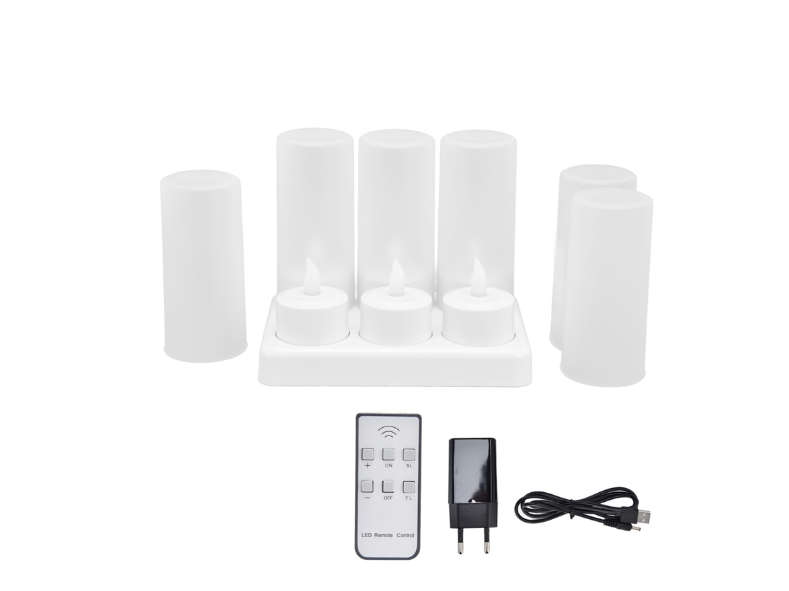 Velas LED recargables, sin llama, para fiestas y bodas.