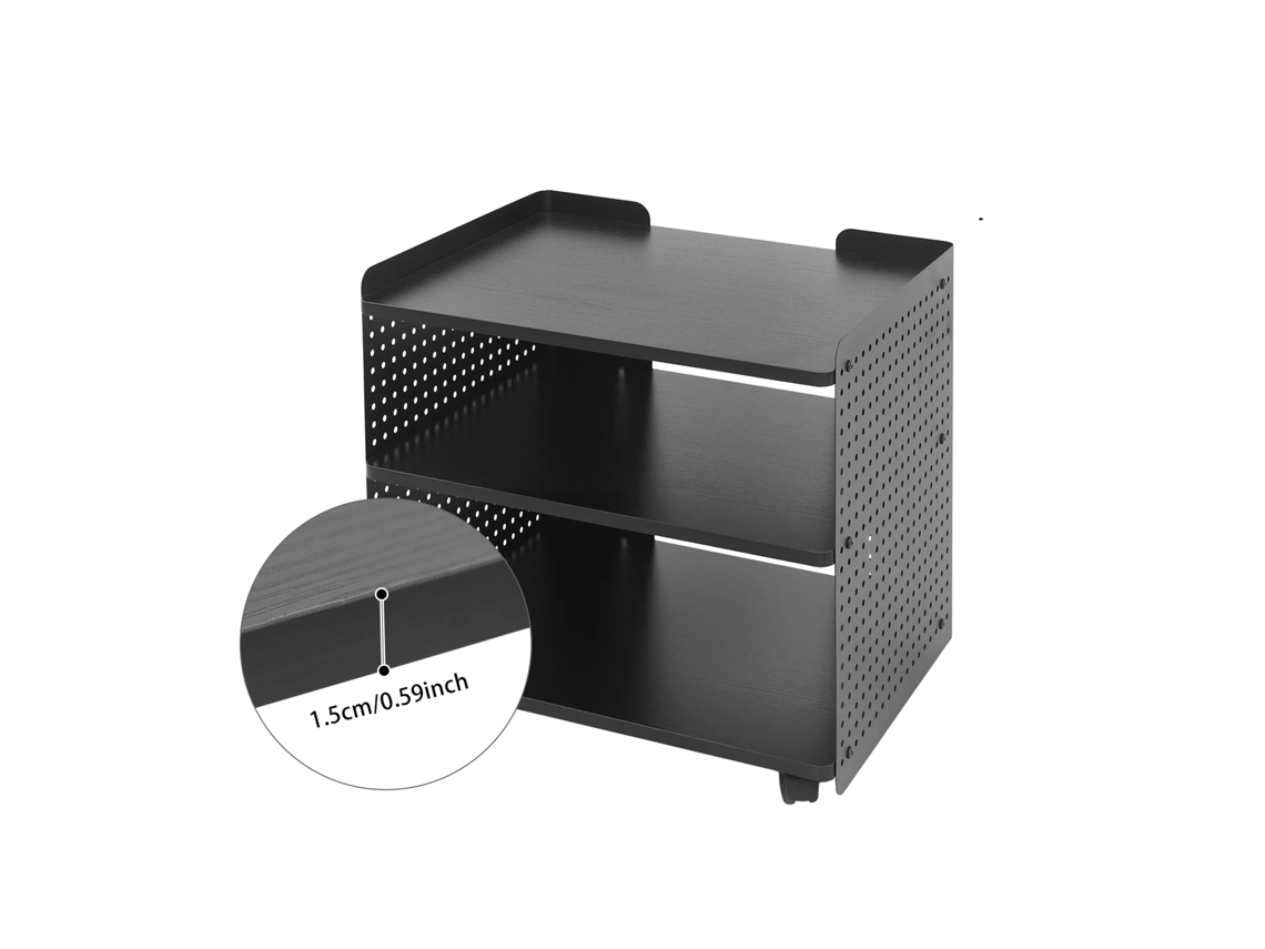 Soporte para impresora, diseño de 3 niveles, almacenamiento ajustable, OEM negro