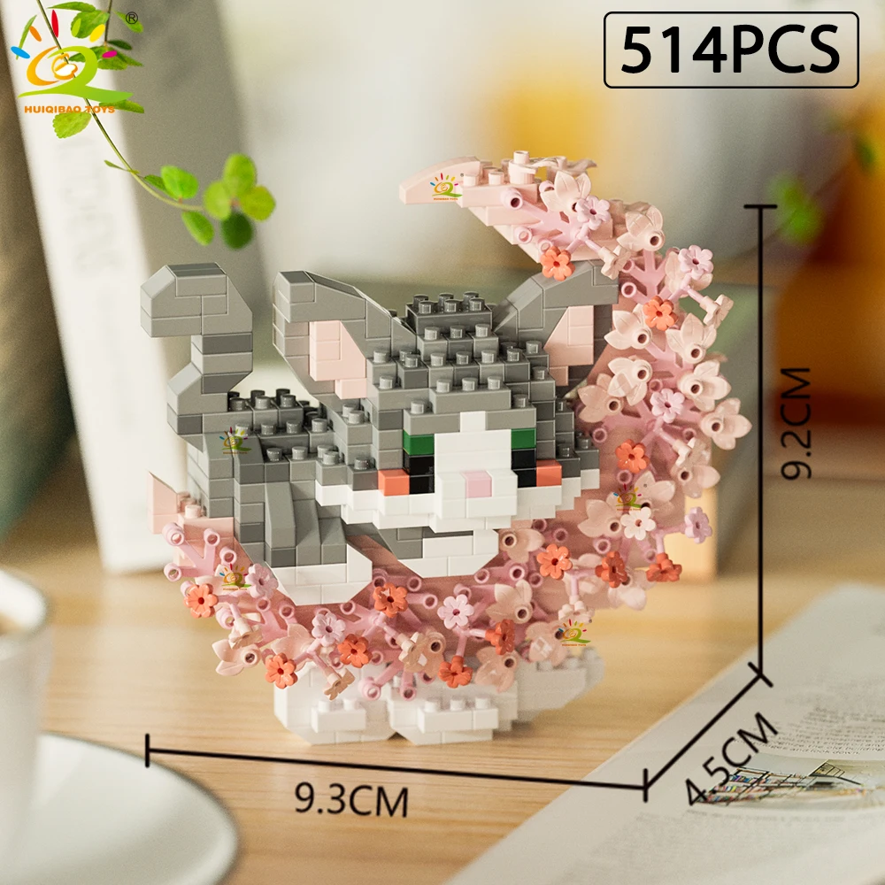 Blocos De Montar Em Miniatura De Flores E Animais Moc, Peças Em Miniatura Com Formato De Diamante 3d, Brinquedo Para Montar Faça Você Mesmo