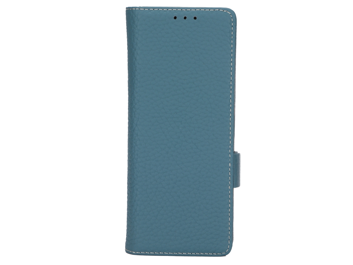 Capa De Couro Genuíno Para Galaxy Z Fold 2 Com Suporte Card Holder E Proteção Anti-queda Azul Céu