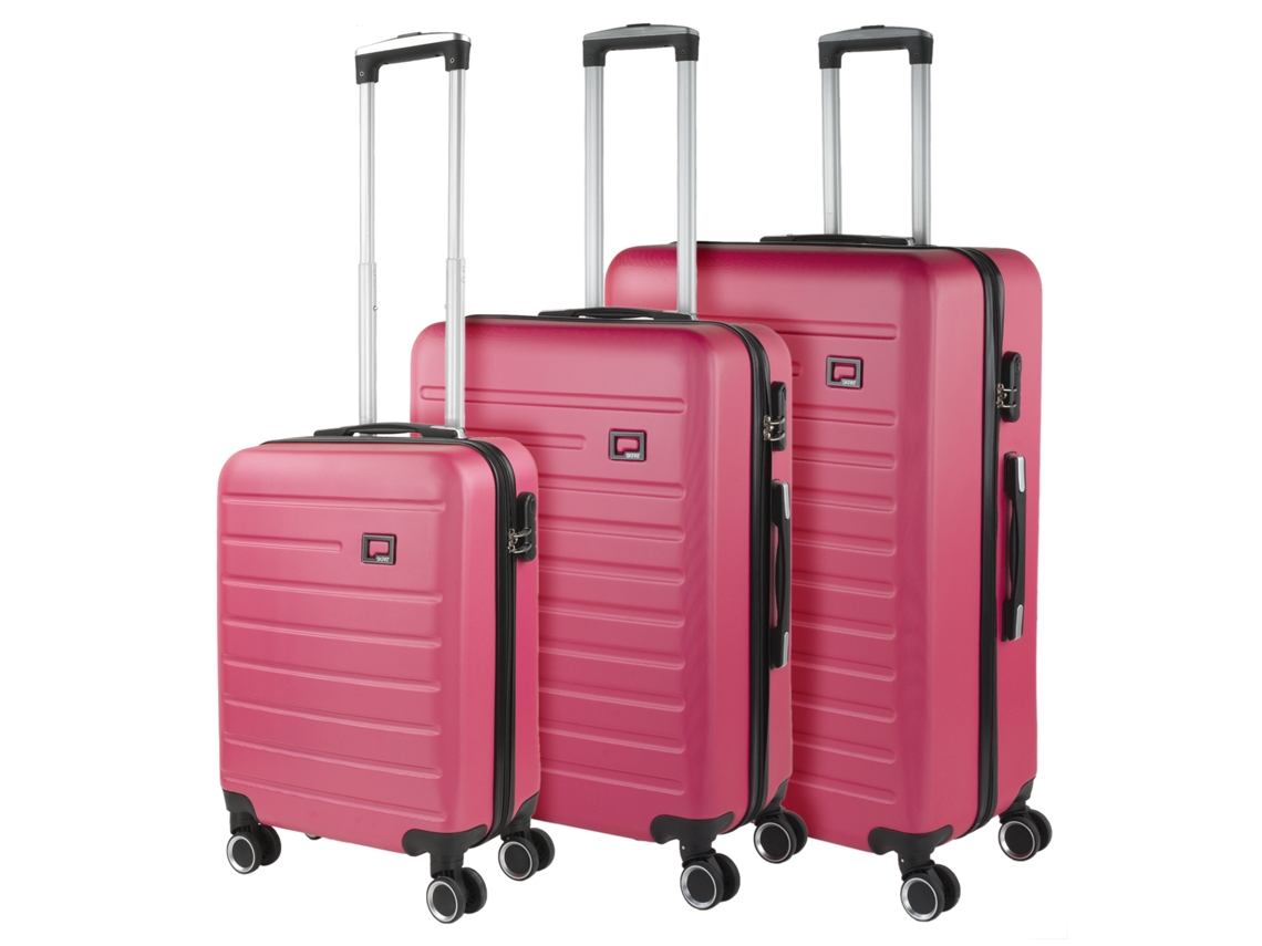 Juego De Maletas Rígidas Abs SKPAT Nantes fucsia (50X76x28 Cm - 95L)