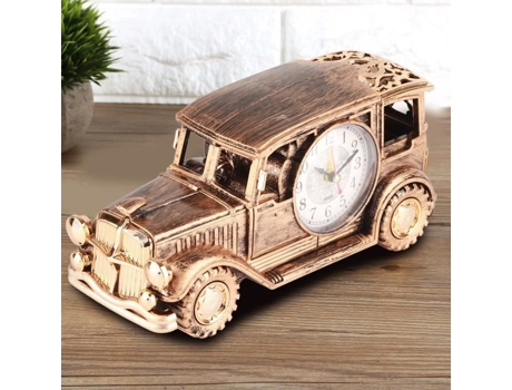 HURRISE Despertador Multifuncional Bronce Despertador de Mesa Clásico y Vintage Despertador de Coche Lámpara