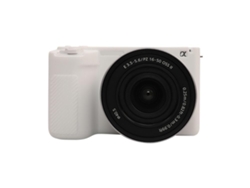 Funda protectora de silicona suave y brillante para Sony ZV E10 II / ZV E10m2, color blanco Zruxe