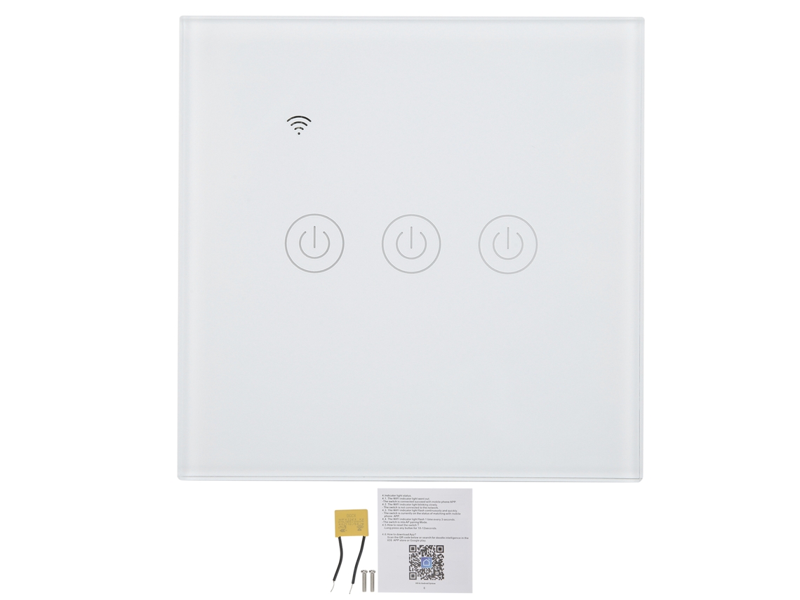 Panel Interruptor Inteligente 3 Botones Táctil Inalámbrico Zigbee 200-240v Ac Para Bombillas Led