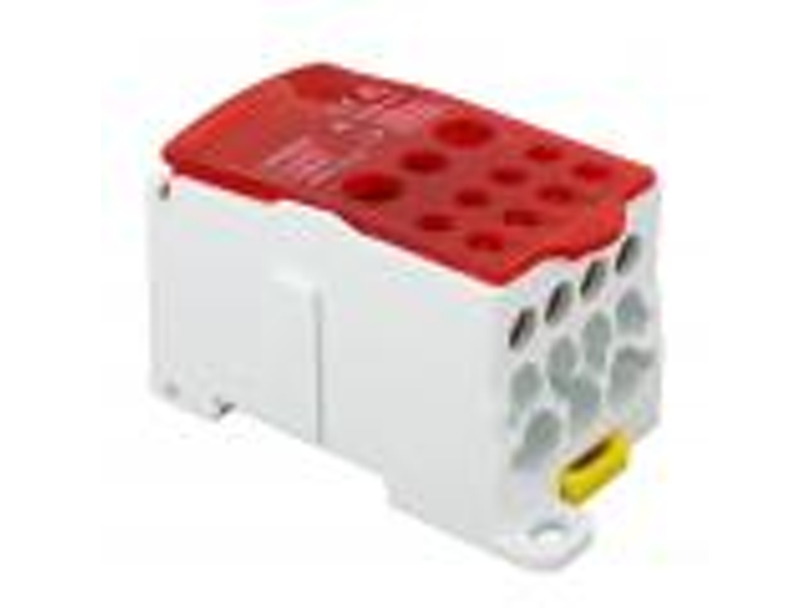 Bloque de terminales para caja de conexiones de carril DIN, 690 V, 400 A, color rojo. Distribución de energía.