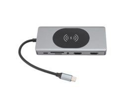 Hub Usb C (saída De Vídeo Hdmi Carregamento Sem Fio) 14 Em 1 Usb C Para 2*hdmi, Vga, Carregamento Sem Fio...