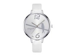 Reloj De Pulsera Informal Para Mujer Con Movimiento De Cuarzo Y Correa De Piel Sintética Blanca.