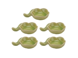 Juego de 5 piezas de portavelas de cerámica con diseño de hielo, bandeja para aceites esenciales Grieta, porta incienso y cuenco.