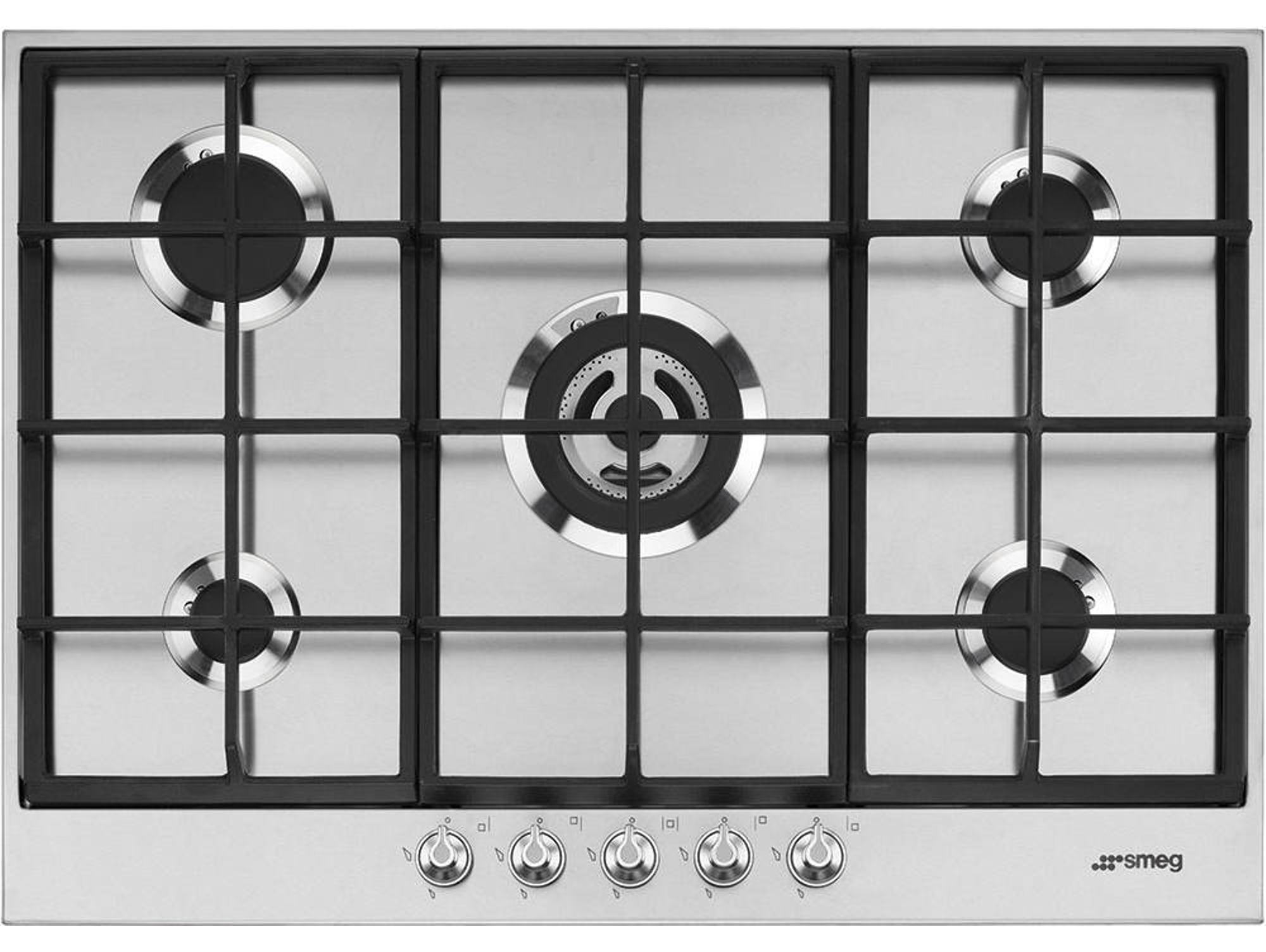 Placa de Gas SMEG PX175 (Gas Natural - 72.5 cm - Inox)