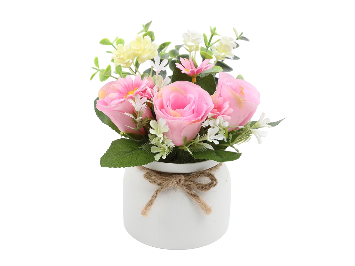 Hortensias artificiales con maceta, mini hortensia en maceta de cerámica