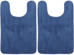 Juego de 2 alfombrillas de baño en forma de U, lavables, absorbentes y antideslizantes, en tejido polar, Slowmoose