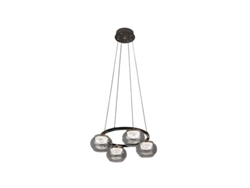 Lámpara Led Colgante Pompeya De 4 Luces Con Control Remoto (28w 3cct 2520lm) Ip20 15-160x48x48cm Color Negro