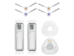 Accesorios de repuesto para aspiradora Yunzii Rob J4/J4 Lite: cepillo lateral giratorio, paños de fregado, almohadilla y repuesto.