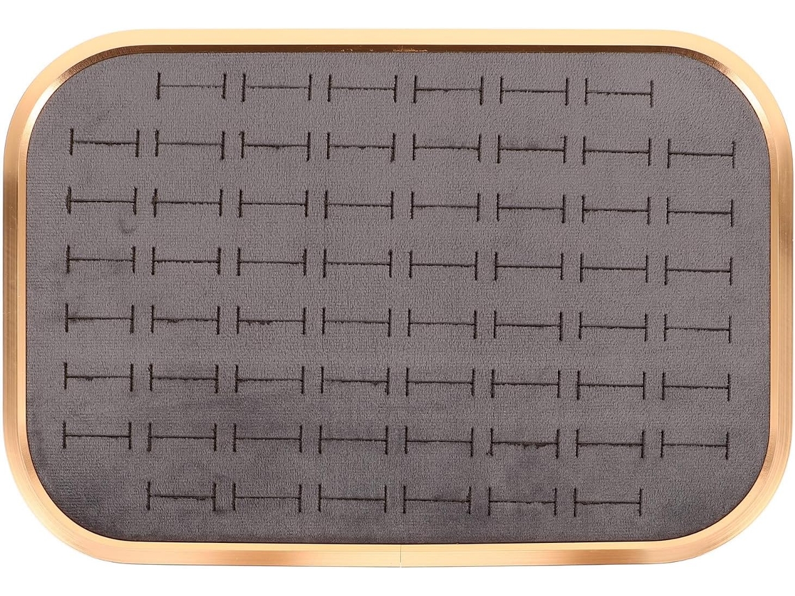 Elegante Versátil Bandeja Rectangular Terciopelo Joyas 60 Compartimentos Guardar Anillos Colgantes Ideal Hogar