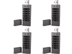 4 Unidades Flash Usb Seguras, Memoria De Hardware Encriptada De 32 Gb Con Teclado Y Teclado