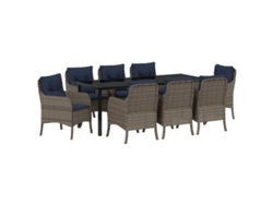 Maison Exclusive - Conjunto De Comedor De Jardín 9 Pcs Gris Ratán Sintético
