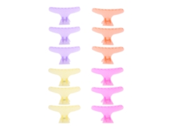 12pcs/set Pinzas De Pelo Mariposa Para Separar Clips De Pelo Claw Clamps Herramienta De Peluquería Transparente
