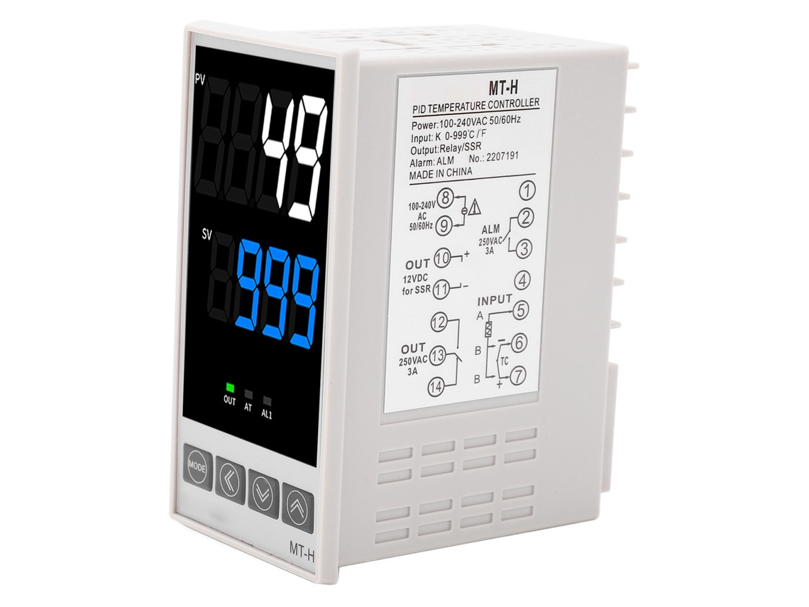 Kit Controlador De Temperatura Pid Inteligente Con Pantalla Digital Ac100‑240v 48x96mm