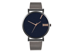Reloj De Pulsera De Cuarzo Para Parejas Con Correa De Malla Y Esfera Redonda.