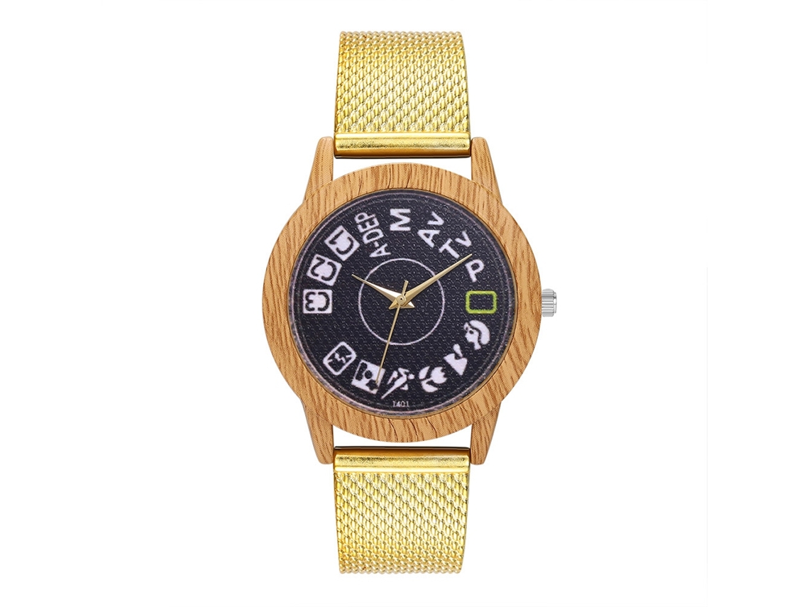 Reloj De Cuarzo Con Correa De Silicona Unisex Zhoulianfa Dorado Dial Redondo Casual