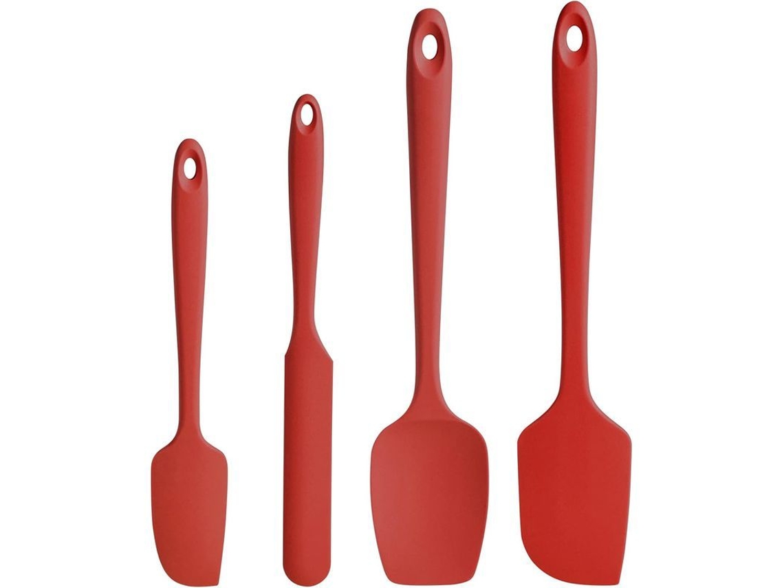 2026da-set De Espátulas De Silicona, Alimentario Sin Bpa, Resistente Al Calor Hasta 600°f, Herramientas De Cocina Para Hornear Y Mezclar (rojo)