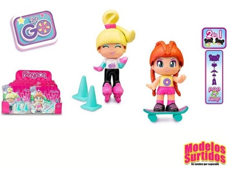 Muñeco PINYPON Lets Go! Monopatin Y Patines (Edad Mínima Recomendada: 4años)