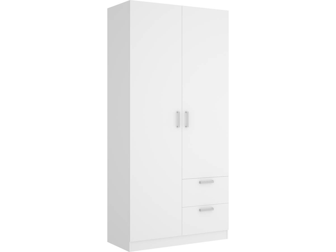 Armario 2 Puertas y 2 Cajones DKIT Maxi (Blanco - 215x100x52 cm)