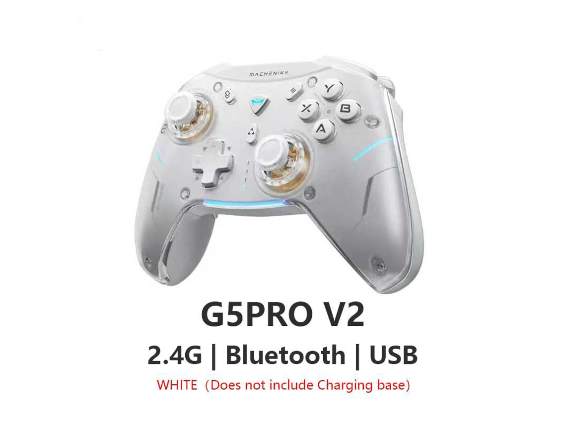 Controlador óptico G5 Pro V2, modo triple, joystick Hall, disparador Bluetooth, vibración, blanco. Aeuzwr