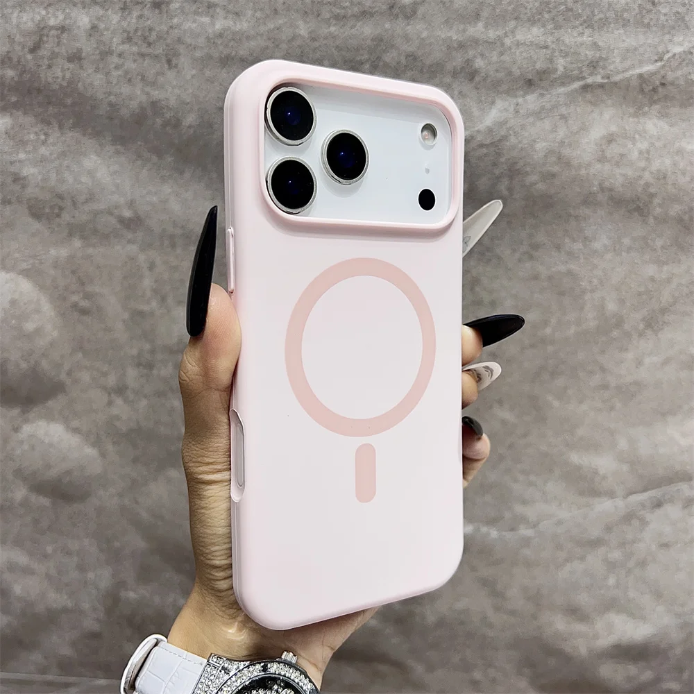 (iphone 16 Pro Max, Rosa) Funda Protectora Magnética Magsafe Para Iphone, Fabricada En Silicona.