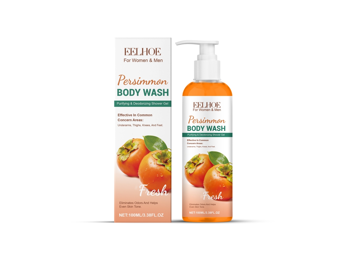 Gel De Baño Refrescante Eelhoe Con Caqui Limpia Suciedad Y Grasa Corporal Deja Piel Refresca Y Suave
