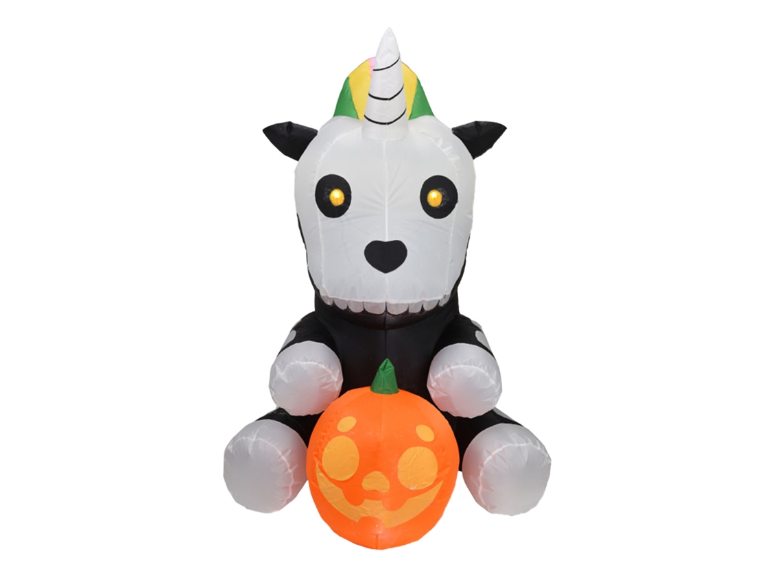 Esqueleto de juguete inflable, impermeable y plegable, con luz LED, para decoración de Halloween y jardín en 2026.