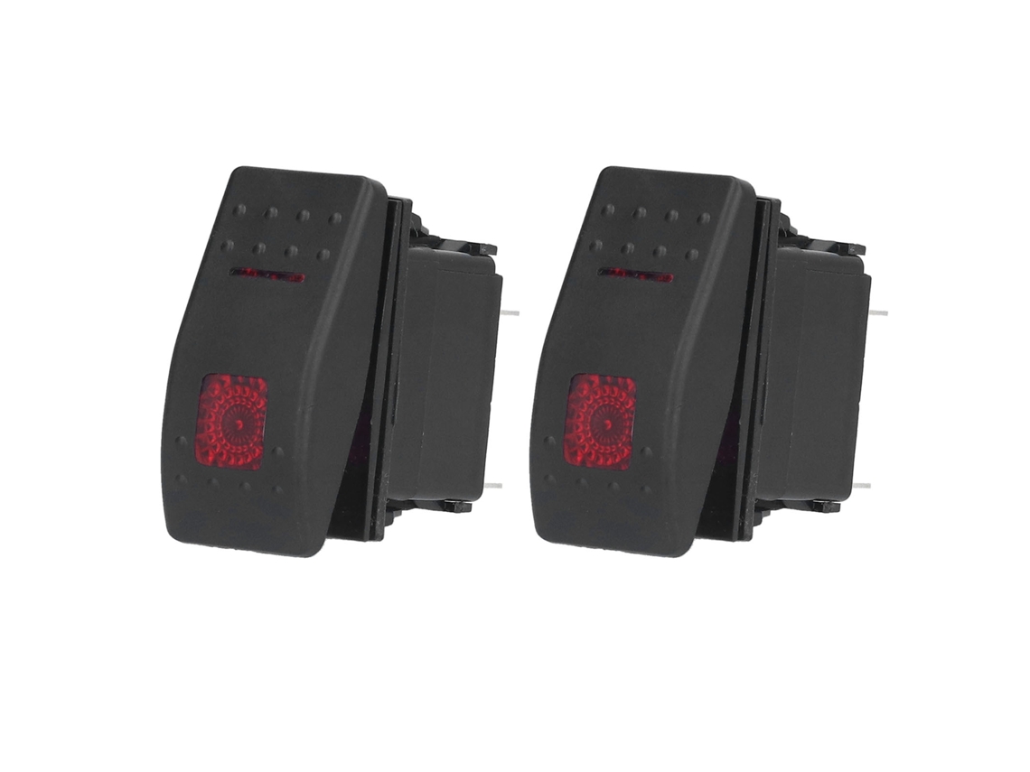 2 Piezas Interruptor De Palanca Impermeable On Off 5 Pin 12v-24v Luz Roja Para Coches Barcos Camiones