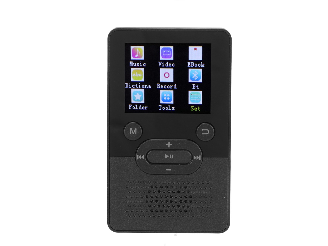 Reproductor MP3/MP4 Bluetooth Yizhood T9 de 1,8 pulgadas con calidad de sonido HD y 16 GB (negro)