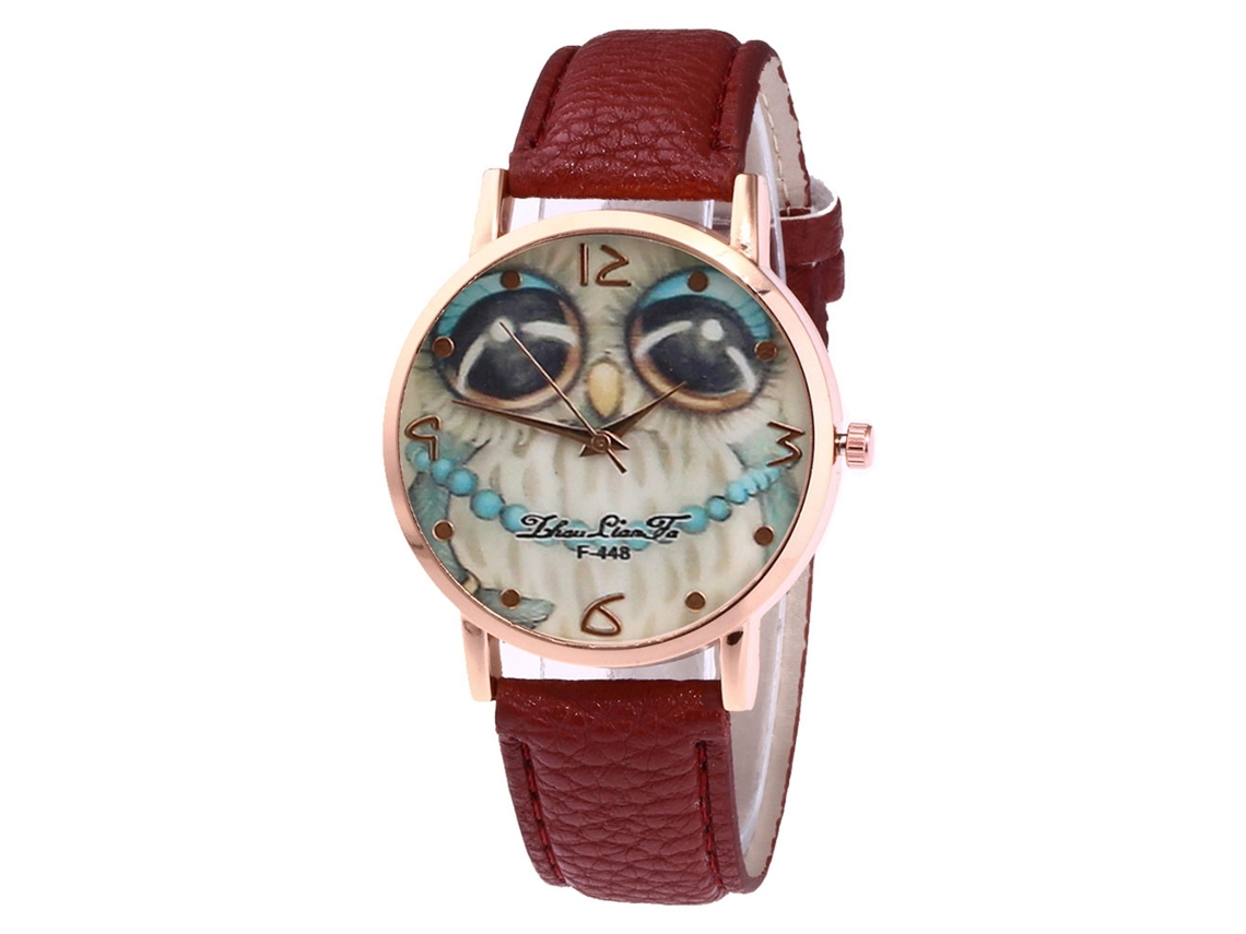 Reloj De Cuarzo Unisex Con Correa De Cuero Pu Moda Casual Dial Oscuro Café