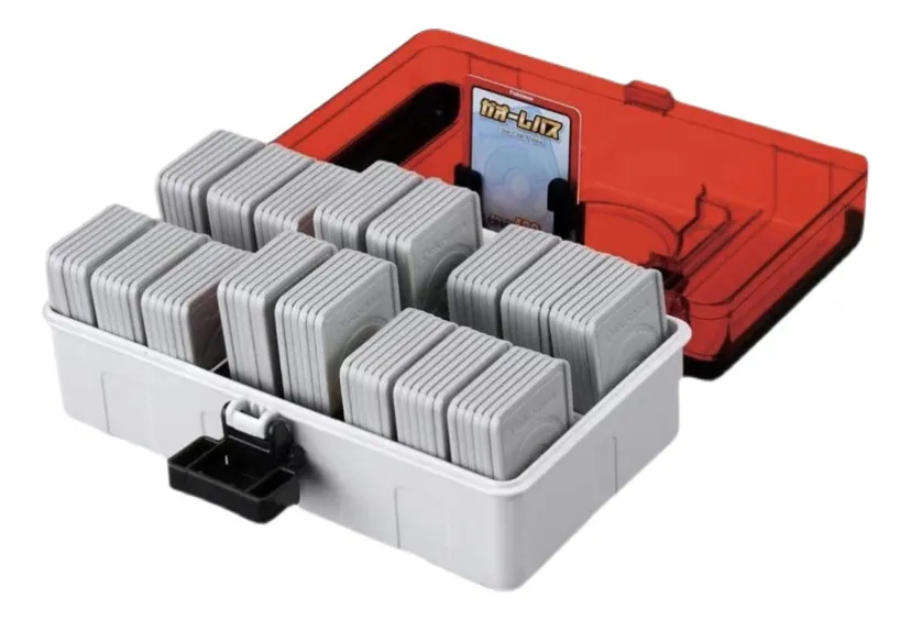 Caja grande azul transparente para 96 naipeslowmoose
