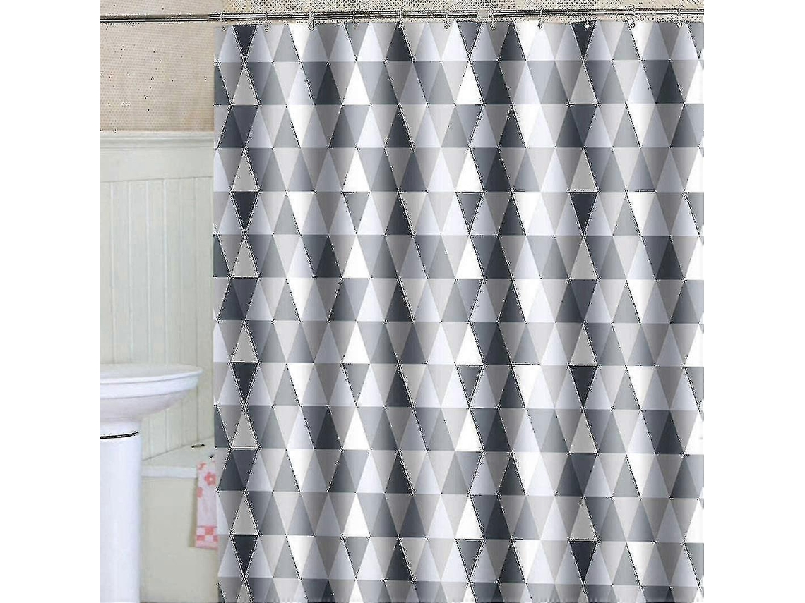 Cortina de ducha de 200 x 220 cm, poliéster impermeable, antibacteriana, antimoho, lavable, con 12 ganchos Jortmrd