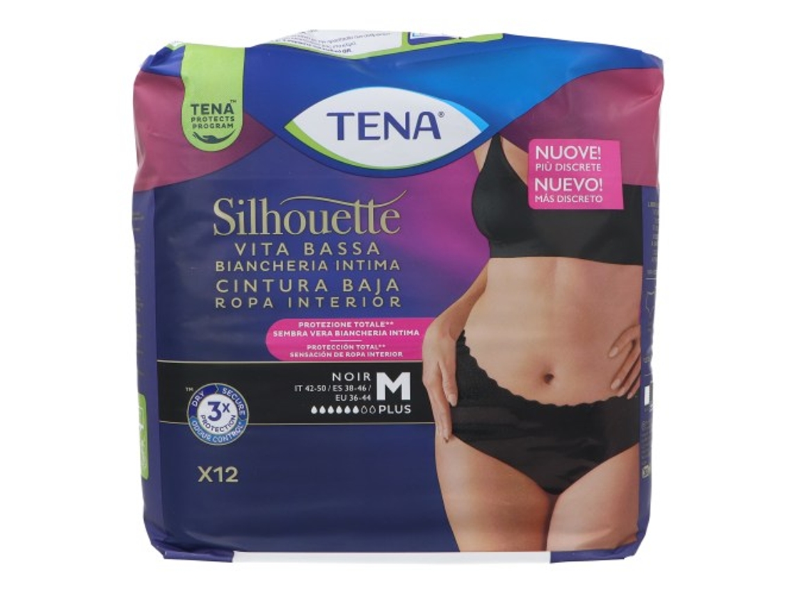 Silhouette Cintura Baja Negra Talla Media 10 Unidades Tena